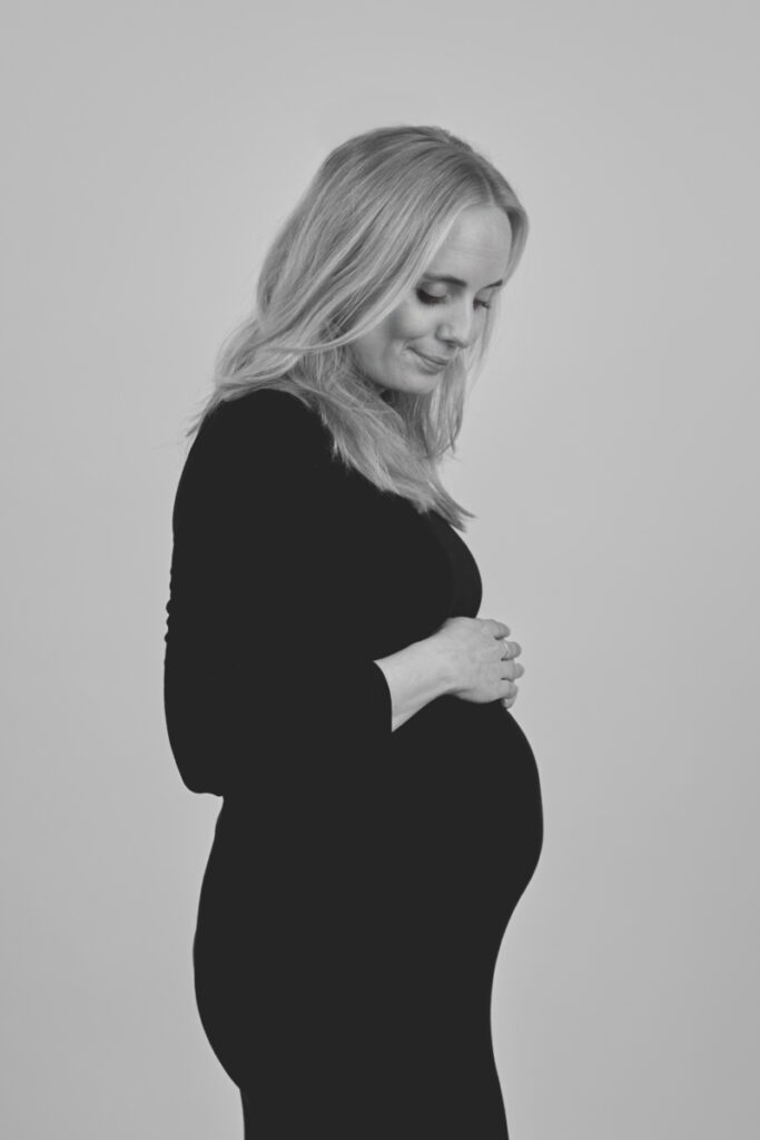 Pregnant woman in studio